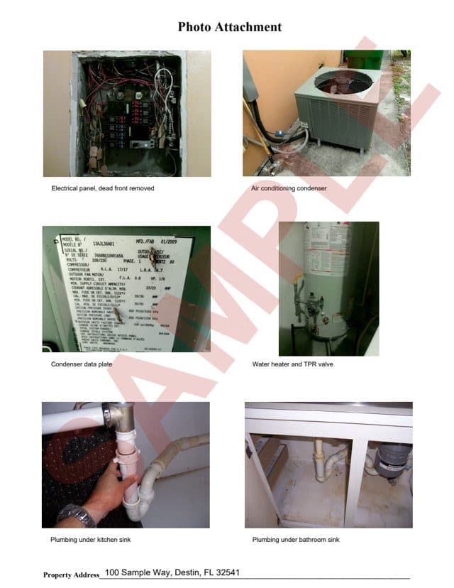 Photos page of the sample 4-point inspection report